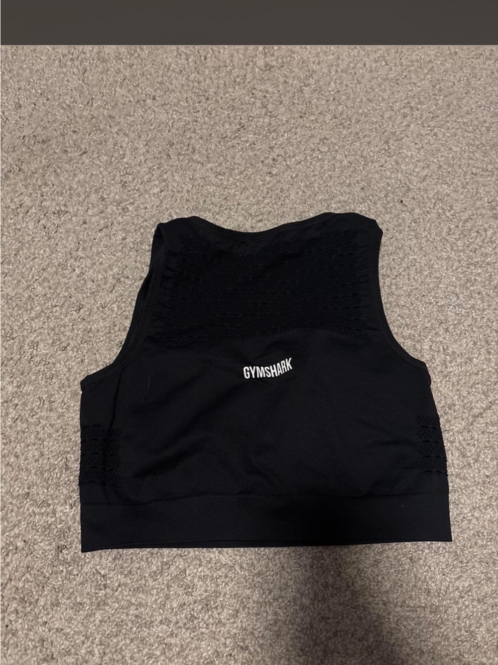 Gymshark Black Seamless Ribbed-Back Sports Crop